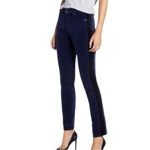 AG Velvet High Rise Mari Straight Jeans Black Size 25